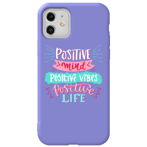 Apple iPhone 11  Positive Mind Purple Colored Silicone TPU Θήκη