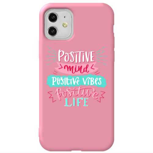 Apple iPhone 11  Positive Mind Pink Colored Silicone TPU Θήκη