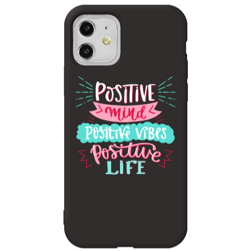 Apple iPhone 11  Positive Mind Black Colored Silicone TPU Θήκη
