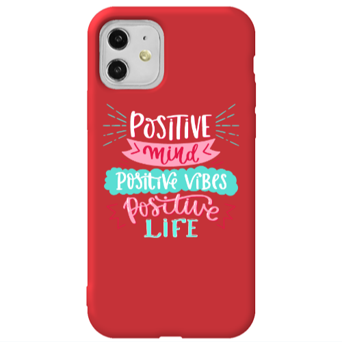 Apple iPhone 11  Positive Mind Red Colored Silicone TPU Θήκη