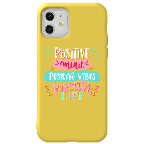 Apple iPhone 11  Positive Mind Yellow Colored Silicone TPU Θήκη