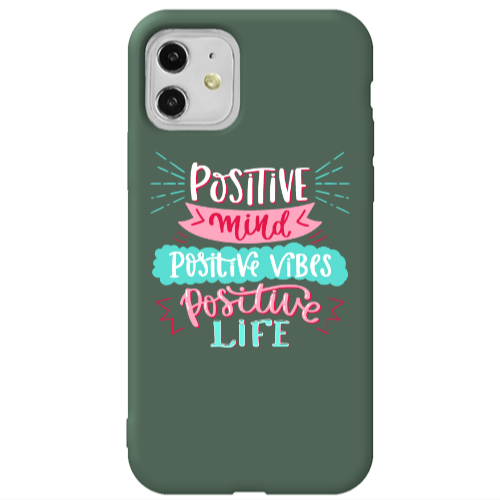 Apple iPhone 11  Positive Mind Dark Green Colored Silicone TPU Θήκη
