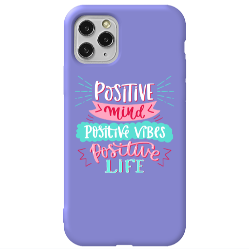Apple iPhone 11 Pro Positive Mind Purple Colored Silicone TPU Θήκη
