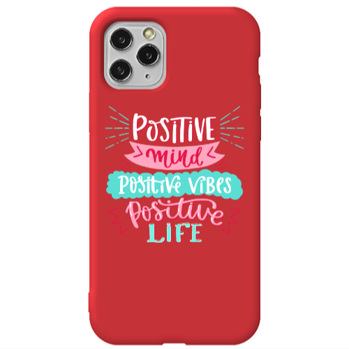 Apple iPhone 11 Pro Positive Mind Red Colored Silicone TPU Θήκη