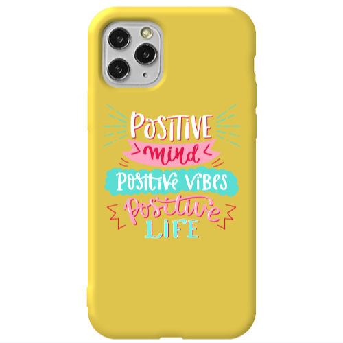 Apple iPhone 11 Pro Positive Mind Yellow Colored Silicone TPU Θήκη