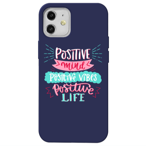 Apple iPhone 12 Positive Mind Dark blue Colored Silicone TPU Θήκη