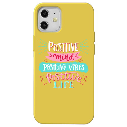 Apple iPhone 12 Positive Mind Yellow Colored Silicone TPU Θήκη