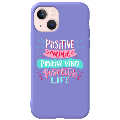Apple iPhone 13 Positive Mind Purple Colored Silicone TPU Θήκη