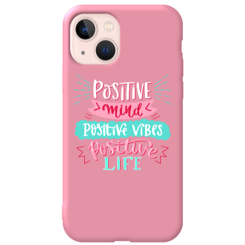 Apple iPhone 13 Positive Mind Pink Colored Silicone TPU Θήκη
