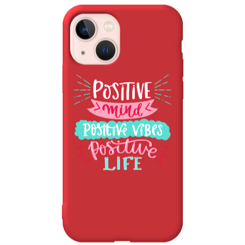 Apple iPhone 13 Positive Mind Red Colored Silicone TPU Θήκη