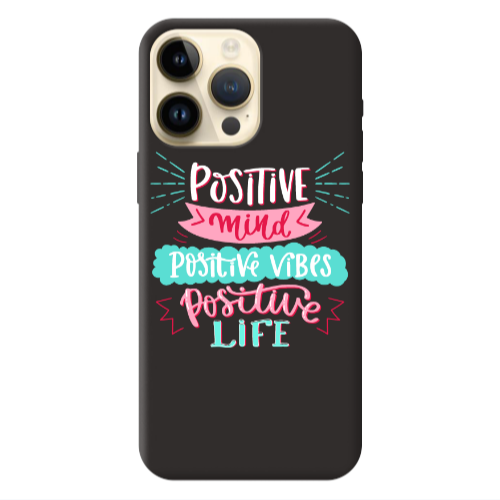 Apple iPhone 13 Pro Max Positive Mind Black Colored Silicone TPU Θήκη