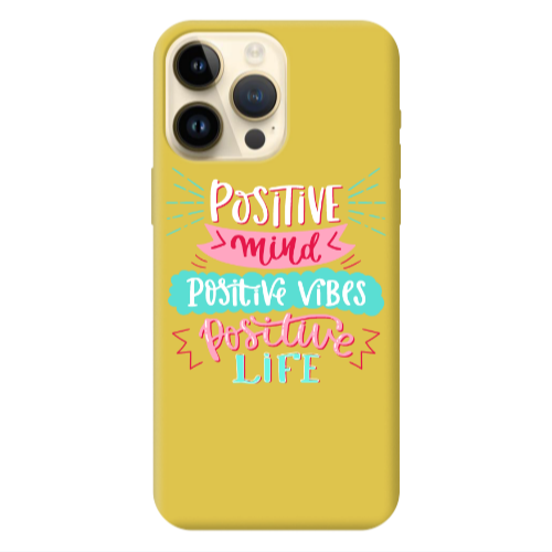 Apple iPhone 13 Pro Max Positive Mind Yellow Colored Silicone TPU Θήκη