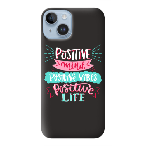 Apple iPhone 14  Positive Mind Black Colored Silicone TPU Θήκη