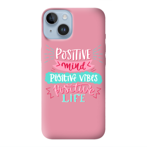 Apple iPhone 14 Plus Positive Mind Pink Colored Silicone TPU Θήκη