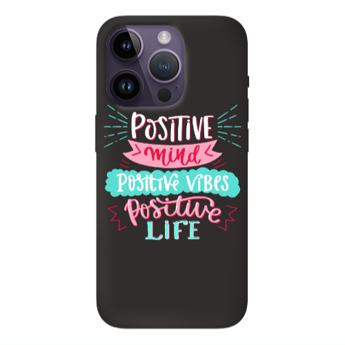 Apple iPhone 14 Pro  Positive Mind Black Colored Silicone TPU Θήκη
