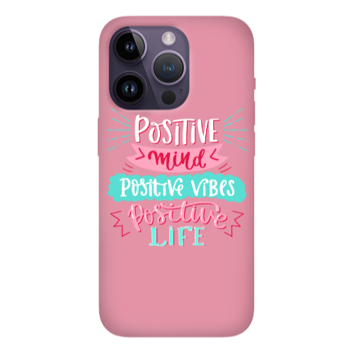 Apple iPhone 14 Pro Max Positive Mind Pink Colored Silicone TPU Θήκη