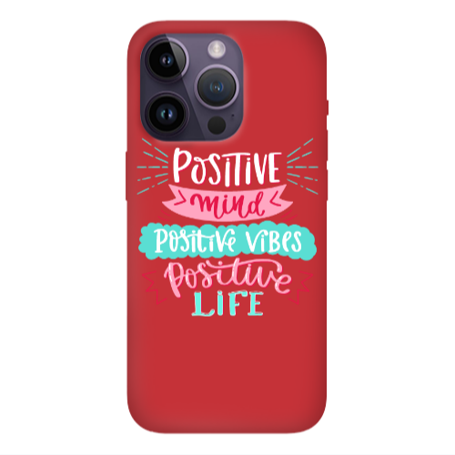 Apple iPhone 14 Pro Max Positive Mind Red Colored Silicone TPU Θήκη