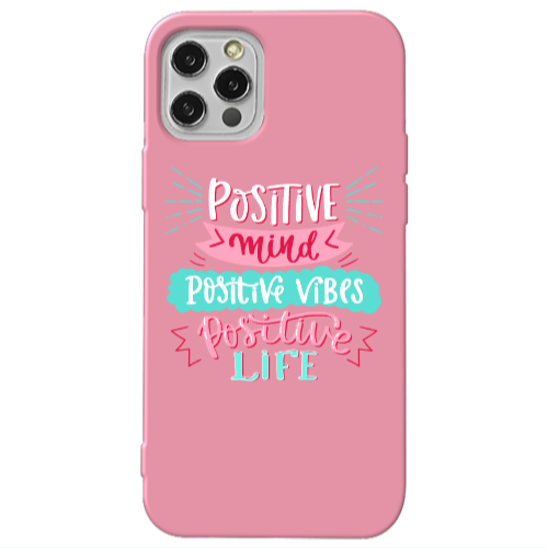 Apple iPhone 13 Pro Positive Mind Pink Colored Silicone TPU Θήκη