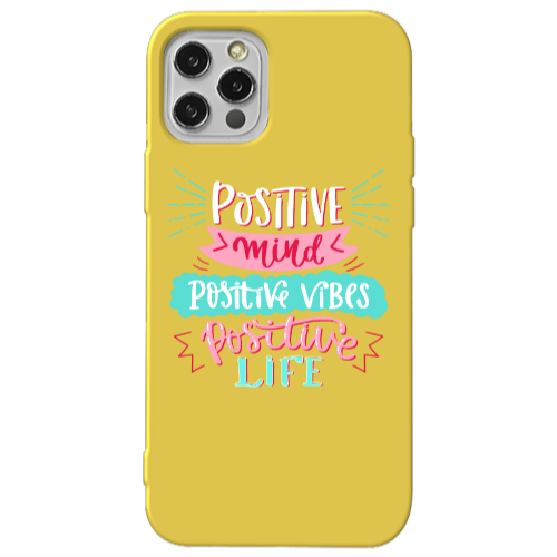 Apple iPhone 13 Pro Positive Mind Yellow Colored Silicone TPU Θήκη