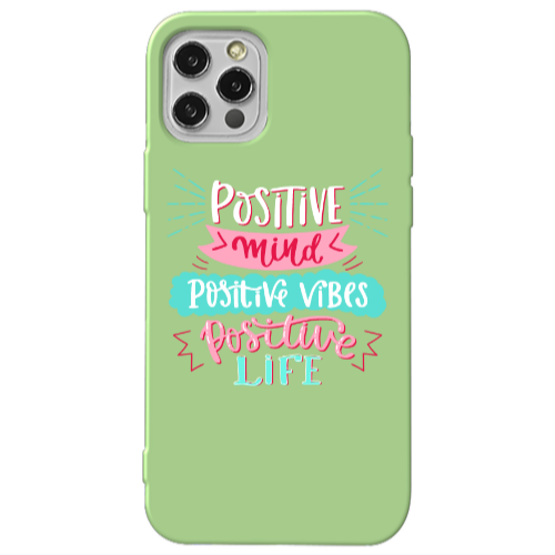 Apple iPhone 12 Pro Positive Mind Light Green Colored Silicone TPU Θήκη
