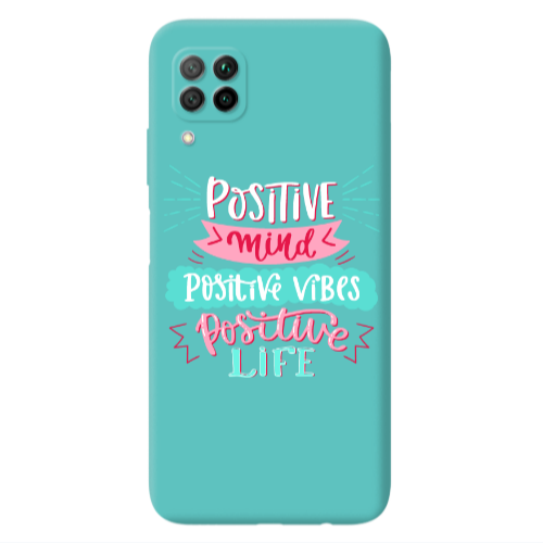 Huawei P40 Lite Positive Mind Turquoise Colored Silicone TPU Θήκη