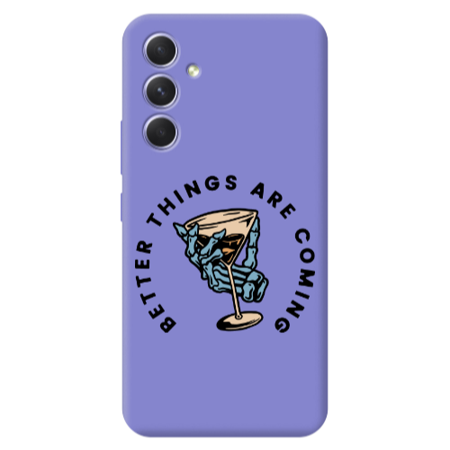 Samsung A56 Better Things Are Coming Purple Colored Silicone TPU Θήκη