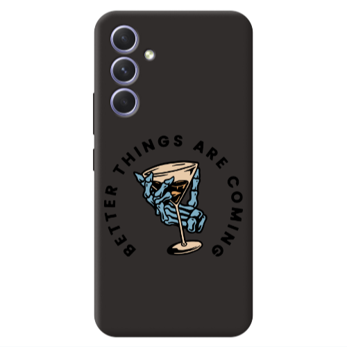 Samsung A56 Better Things Are Coming Black Colored Silicone TPU Θήκη