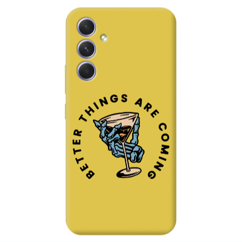 Samsung A56 Better Things Are Coming Yellow Colored Silicone TPU Θήκη