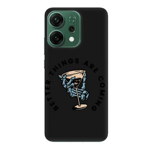 Oppo RENO 14 Better Things Are Coming Black Colored Silicone TPU Θήκη