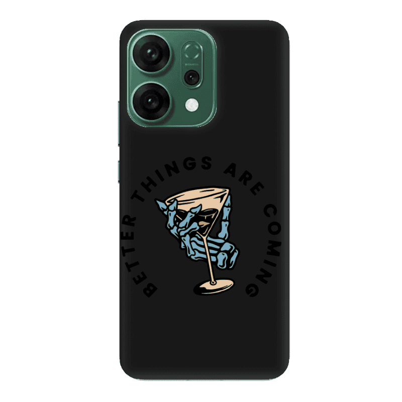 Oppo RENO 14 Better Things Are Coming Black Colored Silicone TPU Θήκη