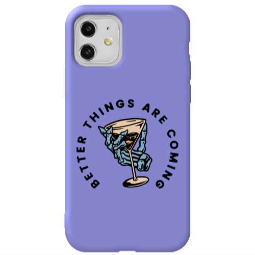 Apple iPhone 11  Better Things Are Coming Purple Colored Silicone TPU Θήκη