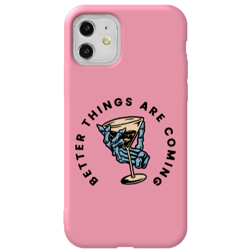 Apple iPhone 11  Better Things Are Coming Pink Colored Silicone TPU Θήκη