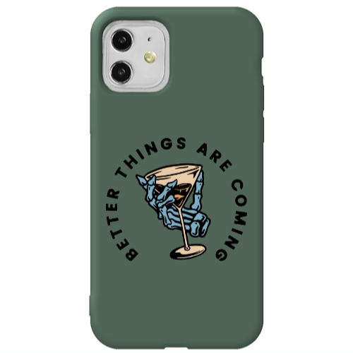 Apple iPhone 11  Better Things Are Coming Dark Green Colored Silicone TPU Θήκη