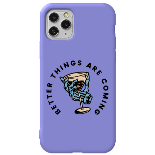 Apple iPhone 11 Pro Better Things Are Coming Purple Colored Silicone TPU Θήκη