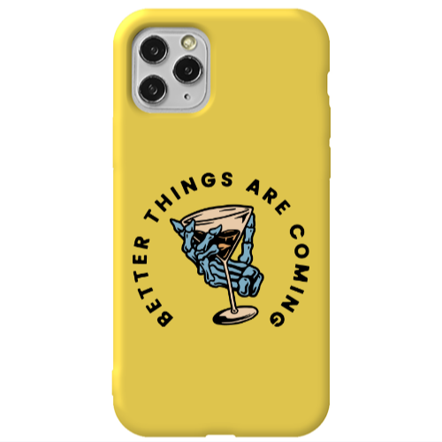 Apple iPhone 11 Pro Better Things Are Coming Yellow Colored Silicone TPU Θήκη