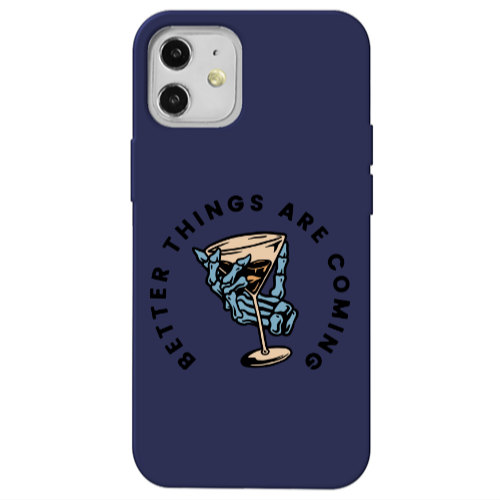 Apple iPhone 12 Better Things Are Coming Dark blue Colored Silicone TPU Θήκη