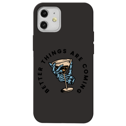 Apple iPhone 12 Better Things Are Coming Black Colored Silicone TPU Θήκη