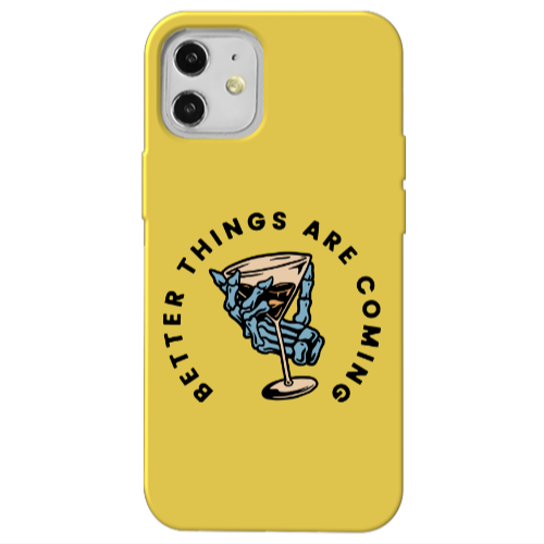 Apple iPhone 12 Better Things Are Coming Yellow Colored Silicone TPU Θήκη