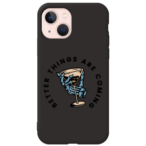 Apple iPhone 13 Better Things Are Coming Black Colored Silicone TPU Θήκη