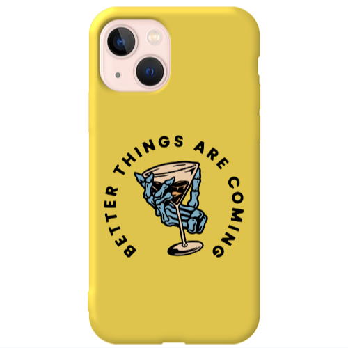 Apple iPhone 13 Better Things Are Coming Yellow Colored Silicone TPU Θήκη