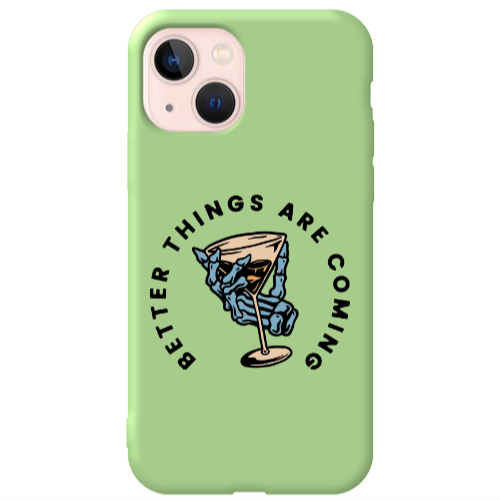 Apple iPhone 13 Better Things Are Coming Light Green Colored Silicone TPU Θήκη