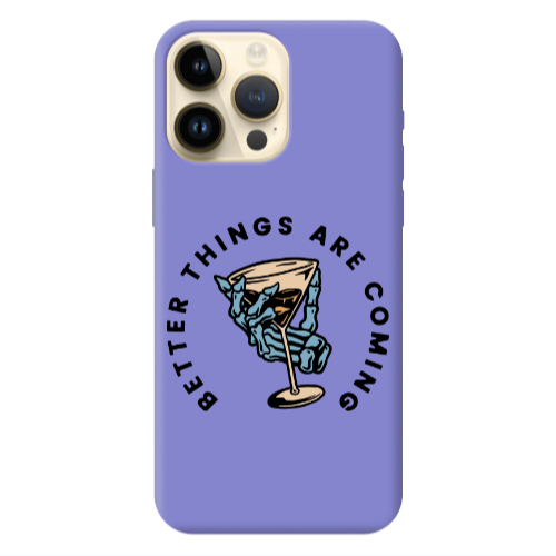 Apple iPhone 13 Pro Max Better Things Are Coming Purple Colored Silicone TPU Θήκη