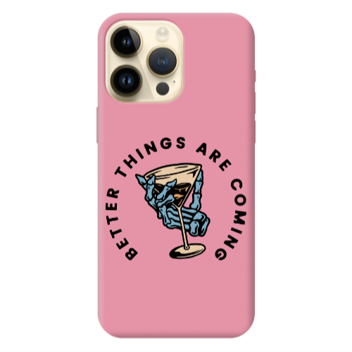 Apple iPhone 13 Pro Max Better Things Are Coming Pink Colored Silicone TPU Θήκη