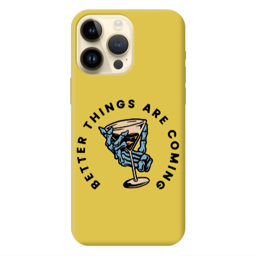Apple iPhone 13 Pro Max Better Things Are Coming Yellow Colored Silicone TPU Θήκη