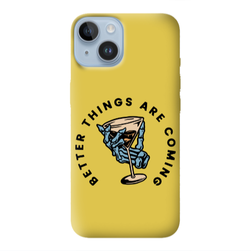 Apple iPhone 14 Plus Better Things Are Coming Yellow Colored Silicone TPU Θήκη