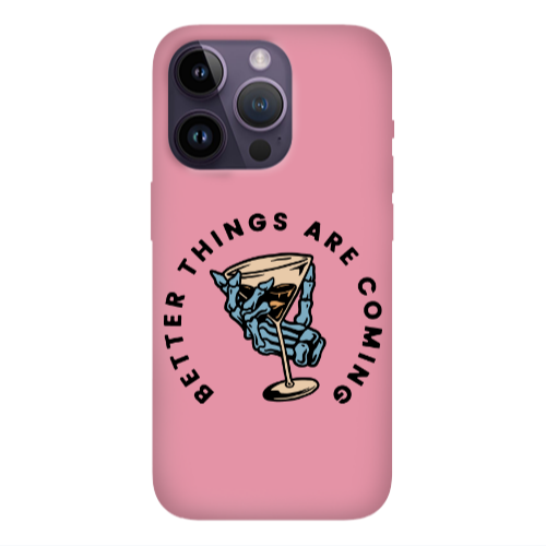 Apple iPhone 14 Pro  Better Things Are Coming Pink Colored Silicone TPU Θήκη