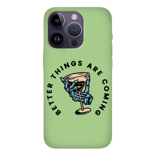 Apple iPhone 14 Pro Max Better Things Are Coming Light Green Colored Silicone TPU Θήκη
