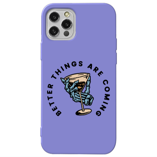 Apple iPhone 13 Pro Better Things Are Coming Purple Colored Silicone TPU Θήκη