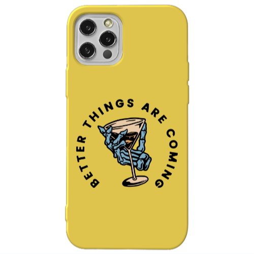 Apple iPhone 13 Pro Better Things Are Coming Yellow Colored Silicone TPU Θήκη