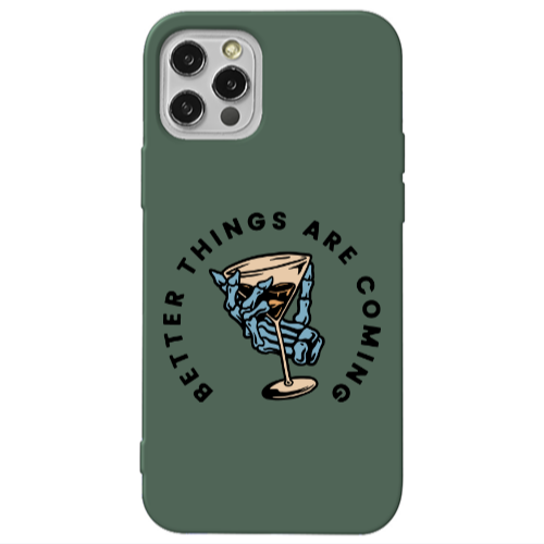 Apple iPhone 13 Pro Better Things Are Coming Dark Green Colored Silicone TPU Θήκη
